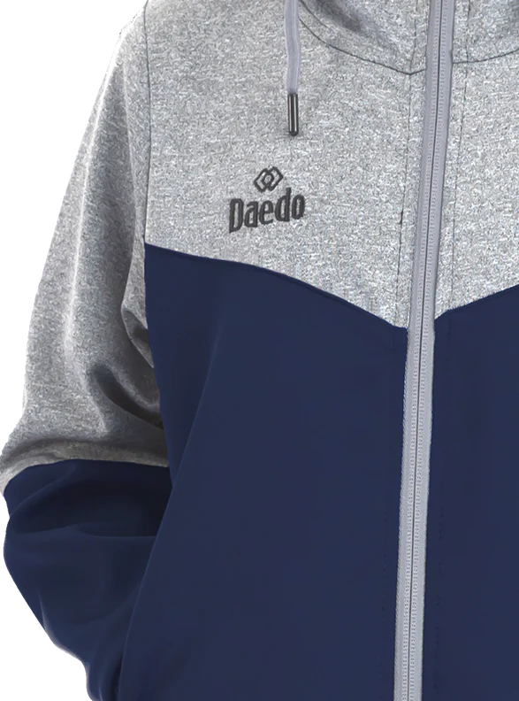 HOODED SWEATSHIRT GREY/NAVY BLUE - Image 4