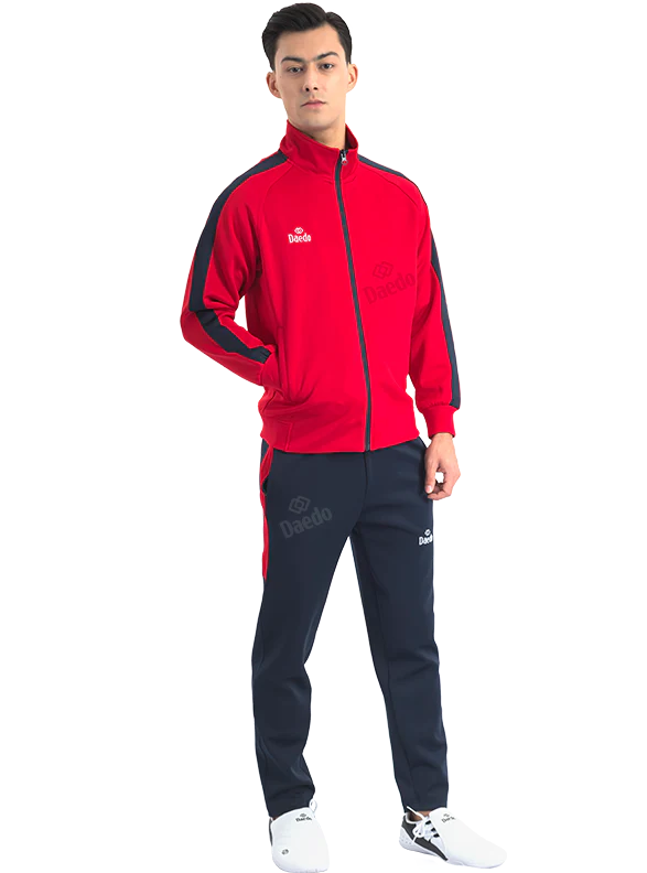 SLIM FIT TRACKSUIT RED/BLUE - Image 2