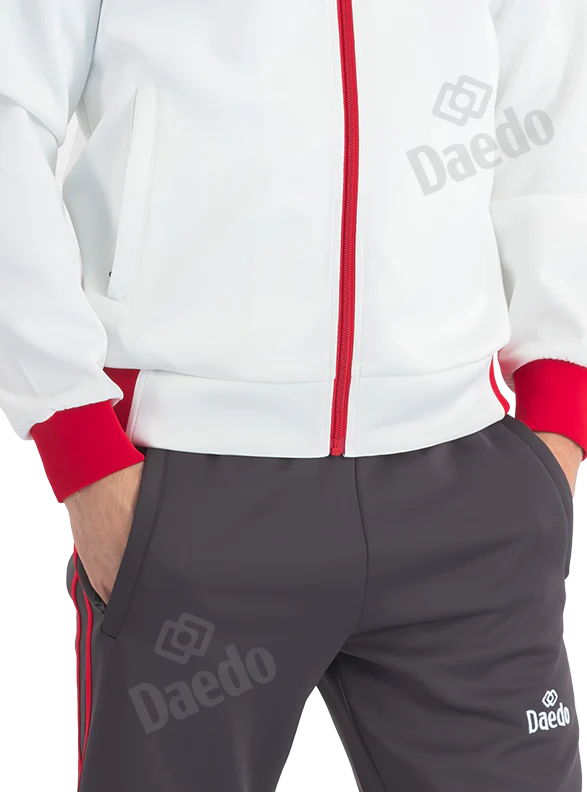 SLIM FIT TRACKSUIT WHITE/RED/GREY - Image 3