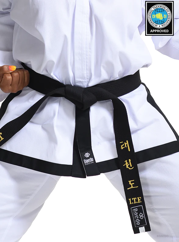 ITF APRROVED DOBOK BLACK BELT (RIBBED) - Image 3